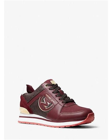 michael kors billie lace up sneakers|Billie Leather and Signature Logo Trainer .